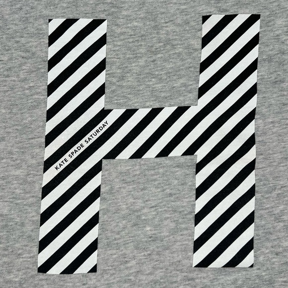 Kate Spade Saturday Initial H Crewneck Sweatshirt, Gray, XS Small, Rare HTF - Picture 4 of 17
